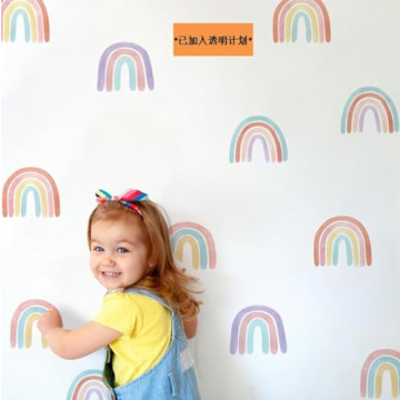 CozyDecor Rainbow Wall Decals for Kids Room - 36 Peel and Stick Stickers