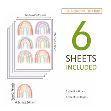 CozyDecor Rainbow Wall Decals - Easy Peel and Stick Decor