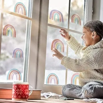 CozyDecor Rainbow Wall Decals - Easy Peel and Stick Decor