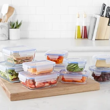 Amazon Basics Glass Food Storage Containers Airtight Leakproof