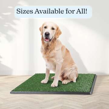 Artificial Grass Puppy Pee Pad for Dogs and Small Pets - 20x30 Reusable 4-Layer Training Potty Pad with Tray - Dog Housebreaking Supplies by PETMAKER, PET6200