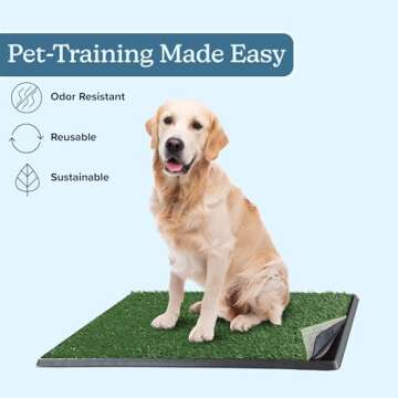 Artificial Grass Puppy Pee Pad for Dogs and Small Pets - 20x30 Reusable 4-Layer Training Potty Pad with Tray - Dog Housebreaking Supplies by PETMAKER, PET6200
