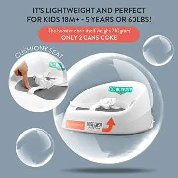 Prince Lionheart Squish Booster Seat for Kids, Safe & Easy to Clean