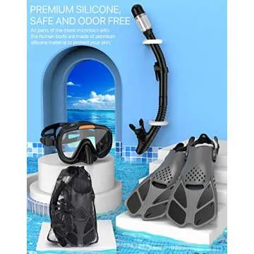 Ubekezele 4-in-1 Snorkeling Gear for Adults - Anti-Fog & Dry Snorkel