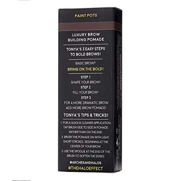 Arches & Halos Luxury Brow Building Pomade - Dark Brown - Tinting Brow Definer for Sculpting and Shaping Eyebrows - Soft, Smudge-Proof, Silky Texture - Lightweight Cream and Gel Blend - 0.016 oz