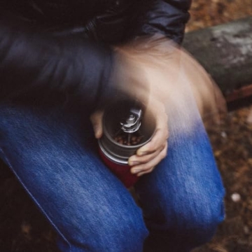 Cafflano Klassic : All-in-1, Drip Kettle+Grinder+Permanent Stainless Filter Dripper+Double-wall Tumbler, Pourover, Coffee Maker for Camping & Travel