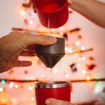 Cafflano Klassic : All-in-1, Drip Kettle+Grinder+Permanent Stainless Filter Dripper+Double-wall Tumbler, Pourover, Coffee Maker for Camping & Travel