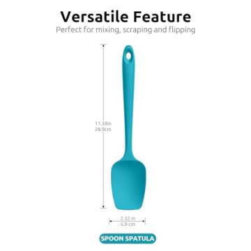 U-Taste Silicone Spoon Spatula Set, 600ºF High Heat Resistant Food Grade Flexible Rubber Scraper, C...
