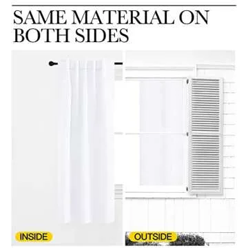 NICETOWN Living Room Curtain Drapes - (White Color) W70 x L108, Set of 2, Window Treatment Drapery Panels