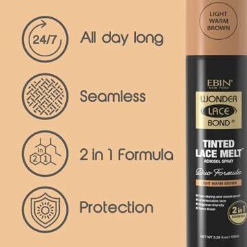 EBIN NEW YORK Tinted Lace Melt Spray - Quick Dry, 3.38 oz