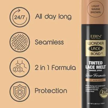 EBIN NEW YORK Tinted Lace Melt Spray - Quick Dry, 3.38 oz