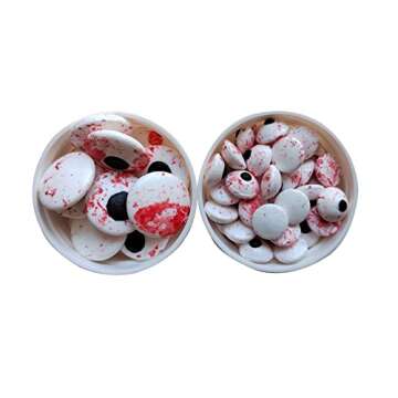 2 Bottles Candy Eyes Bloody Red Eyeballs Cake Cupcake Toppers Edible Eyes for Decorating, Two Size Mixed - Halloween, Christmas, Easter, and Edible Art Project Candy Decorations