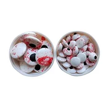 2 Bottles Candy Eyes Bloody Red Eyeballs Cake Cupcake Toppers Edible Eyes for Decorating, Two Size Mixed - Halloween, Christmas, Easter, and Edible Art Project Candy Decorations