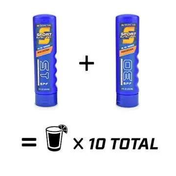 GoPong Sport Bottle Sunscreen Flask 2 Pack (16 oz Total) - Hidden Alcohol Travel Flasks - Secret Liquor Containers for Beaches, Cruises, and Sports Events – Includes Funnel & Spout