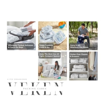 Veken Packing Cubes Set for Stress-Free Travel Organization