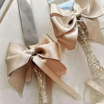 VATIN Double Face Tan Satin Ribbon 1" Continuous 25 Yards,Brown Polyester Fabric Ribbon use for Bows Bouquet, Gift Wrapping, Floral Arrangement Wedding Decoration