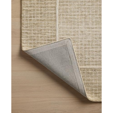 Loloi Chris Loves Julia x Briggs Collection, Wheat & Ivory, 8'-6" x 11'-6" Area Rug – Minimal Gritted Design Area Rugs for Living Room Bedroom Entryway & Hallway No Shed High Traffic Home Decor Rug