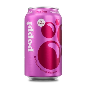 Poppi Sparkling Prebiotic Soda Beverage with Apple Cider Vinegar, Seltzer Water and Fruit Juice, Doc...