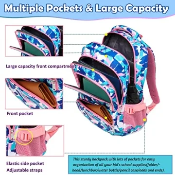 Durable BLUEFAIRY Kids School Backpack - Camo Pink