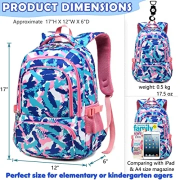 Durable BLUEFAIRY Kids School Backpack - Camo Pink