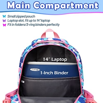 Durable BLUEFAIRY Kids School Backpack - Camo Pink