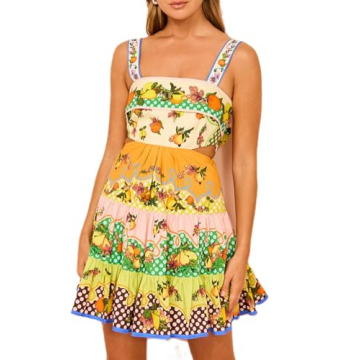 Floral Boho Mini Cami Dress - Lightweight Summer Beach Sundress