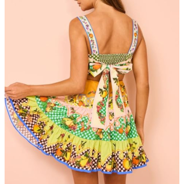 Floral Boho Mini Cami Dress Summer Beach Sundress