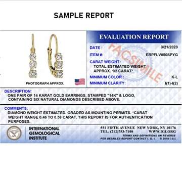 Genuine Diamond Lever Back Earrings in 14K Gold