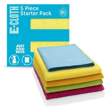 E-Cloth Starter Pack, Premium Microfiber Cleaning Cloths, Great Household Cleaning Tools for Bathroo...