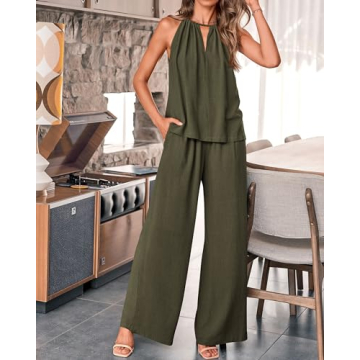 Stylish BTFBM Women's Cotton Linen Lounge Set for Summer