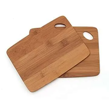 Bamboo Wood Cutting Boards Set of 2 - Eco-Friendly Kitchen Essential