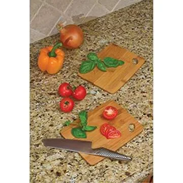 Bamboo Wood Cutting Boards Set of 2 - Eco-Friendly Kitchen Essential
