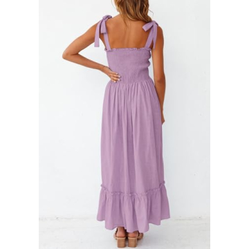 ZESICA Women's Bohemian Spaghetti Strap Summer Maxi Dress