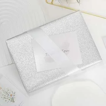 Garbendy Glitter Wrapping Paper - Solid Color Glitter Sparkle Paper Perfect for Birthday, Wedding, B...