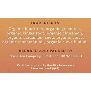 Stash Tea Organic Chai, Box of 100 Tea Bags