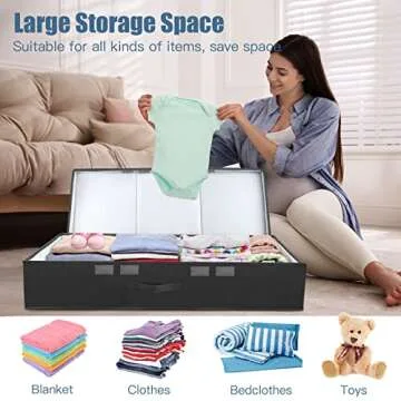 Supowin Underbed Storage Bins for Clothes & Shoes