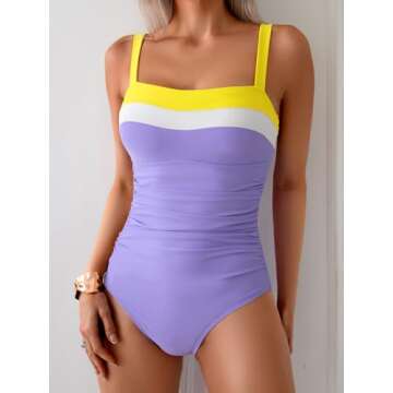 Chic Eomenie One Piece Swimsuit with Tummy Control