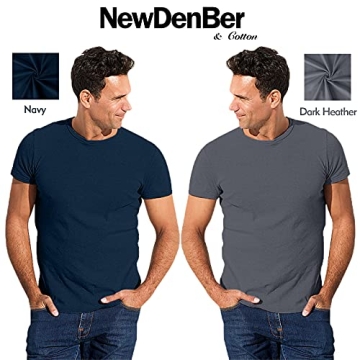 NewDenBer Men's Soft Crew Neck T-Shirt 4 Pack Quality