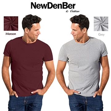 NewDenBer Men's Soft Crew Neck T-Shirt 4 Pack Quality