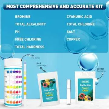 EASYTEST 9-Way Pool Test Kit with 140 Strips for Hot Tub Safety