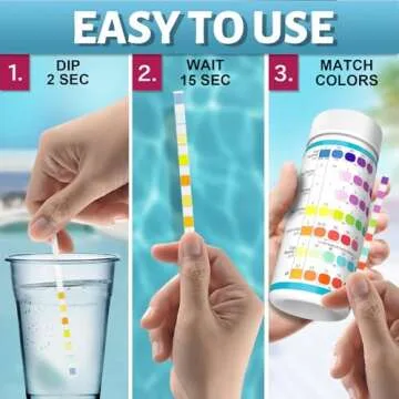 EASYTEST 9-Way Pool Test Kit with 140 Strips for Hot Tub Safety