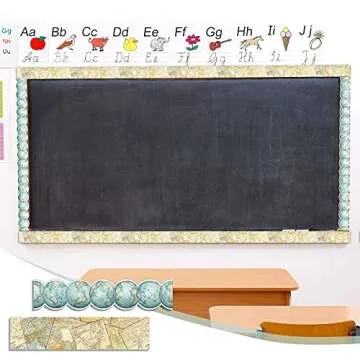 Travel The Map Globes Bulletin Board Straight Border Map Bulletin Board Border for Classroom Bulletin Adventure Awaits Sign Travel Border Decor Wall Decals Border Wall Restroom Decoration (59 ft)