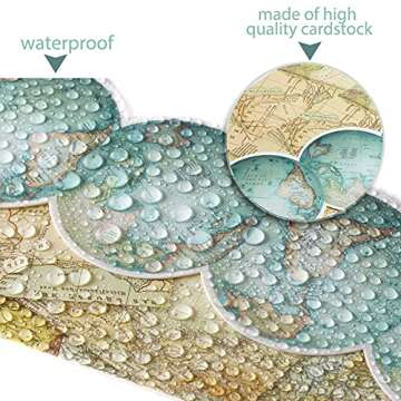 Travel The Map Globes Bulletin Board Straight Border Map Bulletin Board Border for Classroom Bulletin Adventure Awaits Sign Travel Border Decor Wall Decals Border Wall Restroom Decoration (59 ft)