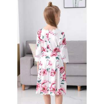 GORLYA Casual Scalloped Edge A-line Dress for Kids