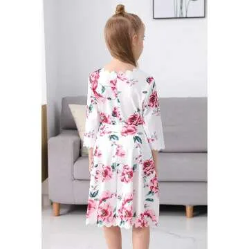 GORLYA Casual Scalloped Edge A-line Dress for Kids