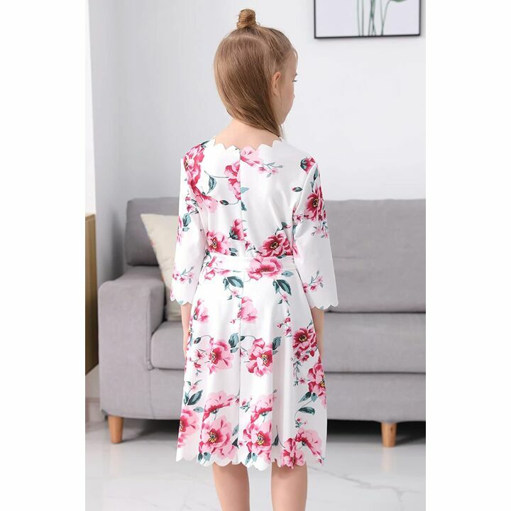 GORLYA Casual Scalloped Edge A-line Dress for Kids