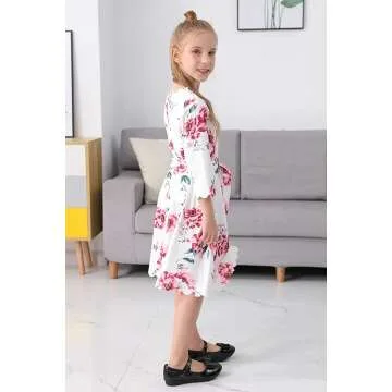 GORLYA Casual Scalloped Edge A-line Dress for Kids