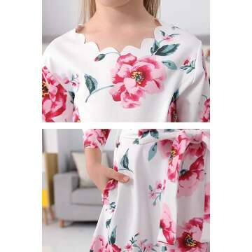GORLYA Casual Scalloped Edge A-line Dress for Kids