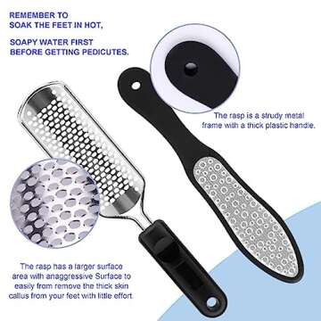 Oneleaf Foot File Professional Pedicure Rasp Cracked Skin Corns Callus Remover for Extra Smooth and Beauty Foot 2PCS