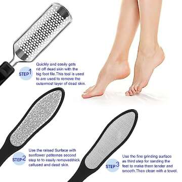 Oneleaf Foot File Professional Pedicure Rasp Cracked Skin Corns Callus Remover for Extra Smooth and Beauty Foot 2PCS